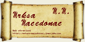Mrkša Macedonac vizit kartica
